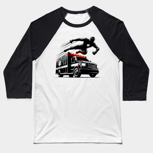 Ambulance Baseball T-Shirt by Vehicles-Art